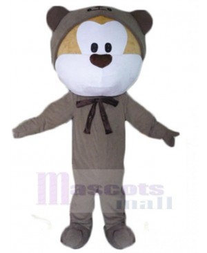 Beige And White Gray Combination Bear Mascot Costume Animal