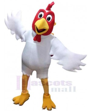 White Rooster Mascot Costume Animal