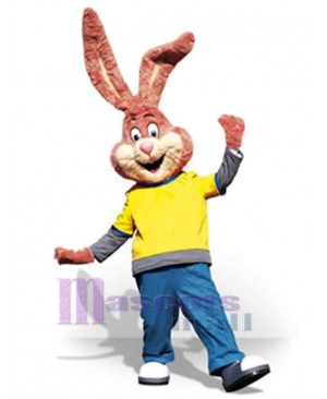 Smiling Easter Bunny Rabbit Mascot Costume Animal