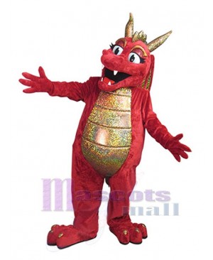 Female Red Dragon Mascot Costume Animal