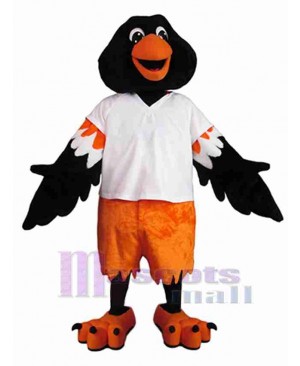 Giant Black and Orange Bird Mascot Costume Animal